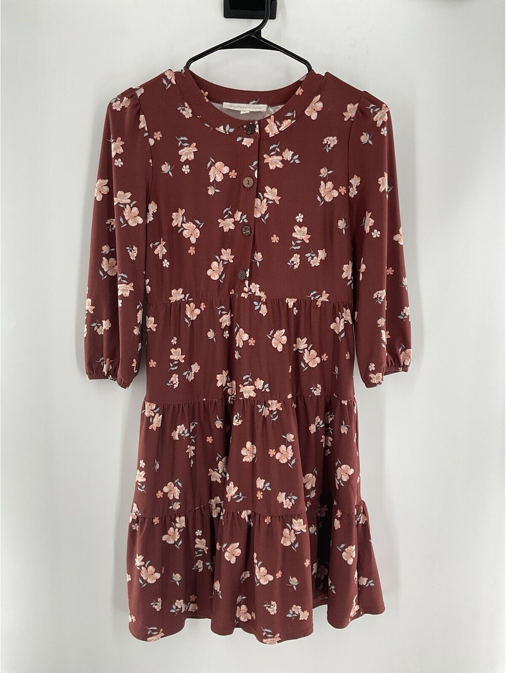Monteau Los Angeles Women’s 3/4 Sleeve Floral Medium Dress 130